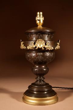 Beautiful Pair of Metal Original Patinated Table Lamps Circa 1900  - 3606137