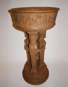 Beautiful and rare terracotta pedestal washbasin circa 1880 1900 - 915977