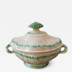 Beautiful pearlware classical form sauce tureen green shell edge  - 3342268