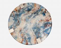 Beautiful pedestal table in resin and nickel plated brass France circa 2000 - 4405895