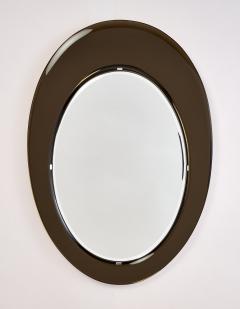 Beautifully Formed Smoked Bronze Oval Glass Mirror 1960s - 4543634