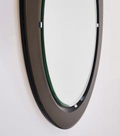 Beautifully Formed Smoked Bronze Oval Glass Mirror 1960s - 4543638