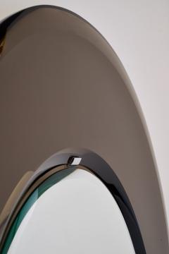 Beautifully Formed Smoked Bronze Oval Glass Mirror 1960s - 4543639