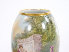 Beautifully Hand Painted Decorated Gilt Gold Scene Detail Decorative Pair Vase - 3338238
