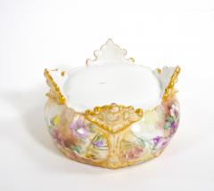 Beautifully Hand Painted Gilt French Porcelain Footed Centerpiece Bowl - 3338112