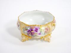 Beautifully Hand Painted Gilt French Porcelain Footed Centerpiece Bowl - 3338114