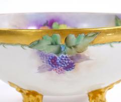 Beautifully Hand Painted Gilt French Porcelain Footed Centerpiece Punch Bowl - 3338221