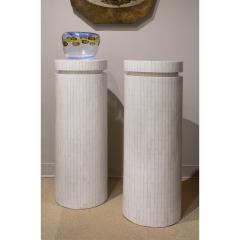 Beautifully Made Pair of Pedestals in Tessellated Bone 1970s - 3961844