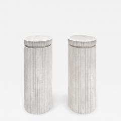 Beautifully Made Pair of Pedestals in Tessellated Bone 1970s - 3966378