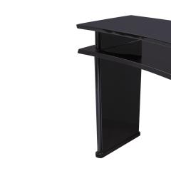 Beautifully Tailored French Desk in Black Lacquer with Brass Pulls 1940s - 4025532