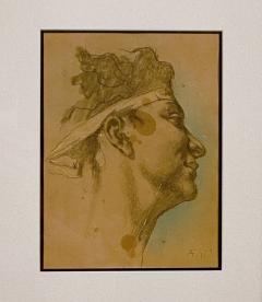 Beaux Arts Pastel Sketch Signed AF 71 France - 2882213