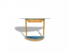Beech Entryway Console Table with Turquoise Art Glass with Copper Infusions - 4486320