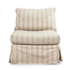 Beige Striped Upholstered Slipper Chairs - 4171720