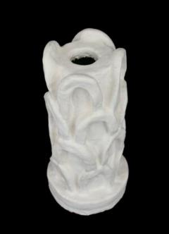 Bela Silva BELA SILVA CONTEMPORARY WHITE MATTE GLAZED STONEWARE CERAMIC ORGANIC VASE - 1551009