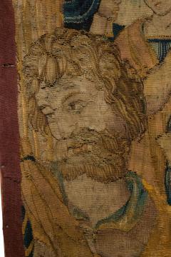Belgian 17th Century Woven Tapestry of Kneeling King - 4198104