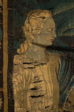 Belgian 17th Century Woven Tapestry of a Lady and Mirror - 4631071
