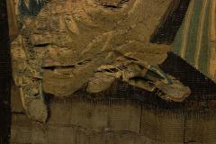 Belgian 17th Century Woven Tapestry of a Lady and Mirror - 4631077