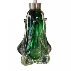 Belgian 1960s Green Glass Table Lamp - 2887155