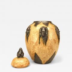 Belgian Arts Crafts Hublet Beige Porcelain Vase - 4529344