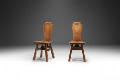 Belgian Brutalist Chairs in Heavy Oak Belgium 1970s - 3458569