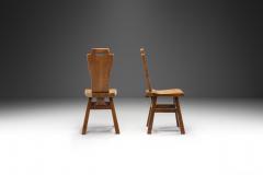 Belgian Brutalist Chairs in Heavy Oak Belgium 1970s - 3458571