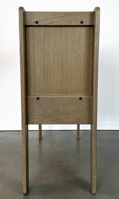 Belgian Brutalist Leather Front 2 Door Cabinet - 2978483