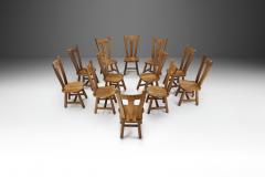 Belgian Brutalist Oak Dining Chairs Belgium 1970s - 2414521