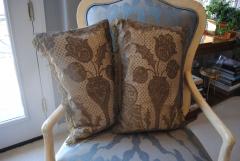 Belgian Gold Metallic Beaded Cushions - 1051433