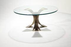 Belgian Hollywood Regency brutalist coffee table in solid bronze 1970 s - 987052