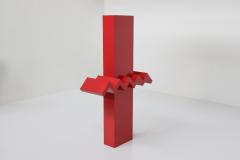 Belgian Large Abstract Red Sculpture 1990s - 2558745