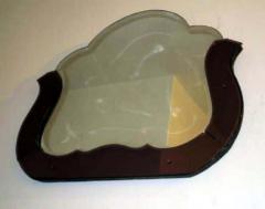 Belgian Mid Century Modern Neoclassical Mirror with Rose Mirrored Frame 1930 - 1819789