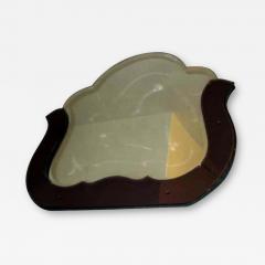 Belgian Mid Century Modern Neoclassical Mirror with Rose Mirrored Frame 1930 - 1821713