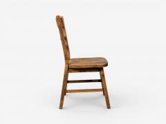 Belgian Modern Six Brutalist Dining Chairs Oak Belgium 1970s - 4588576