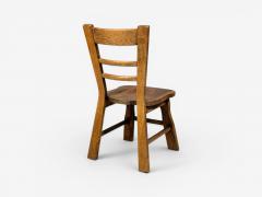 Belgian Modern Six Brutalist Dining Chairs Oak Belgium 1970s - 4588577