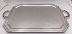 Belgian Silver Two Handled Early 20th Century Bar Tray in Art Deco Style - 3247181