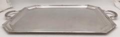 Belgian Silver Two Handled Early 20th Century Bar Tray in Art Deco Style - 3247183