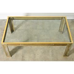 Belgian Vintage Cast Bronze Glass Coffee Table - 4524323