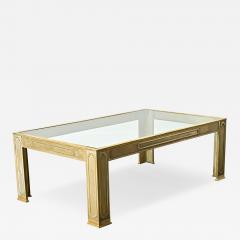Belgian Vintage Cast Bronze Glass Coffee Table - 4535682