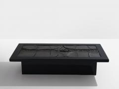 Belgian brutalist ceramic lacquer coffee table Erik Deforce 1977 - 4315922