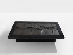 Belgian brutalist ceramic lacquer coffee table Erik Deforce 1977 - 4315924