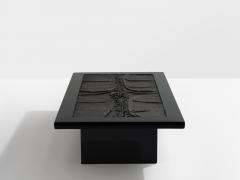 Belgian brutalist ceramic lacquer coffee table Erik Deforce 1977 - 4315926