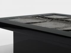 Belgian brutalist ceramic lacquer coffee table Erik Deforce 1977 - 4315927