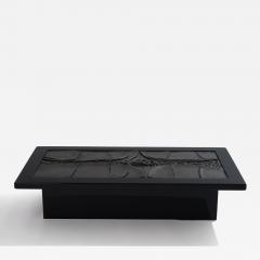 Belgian brutalist ceramic lacquer coffee table Erik Deforce 1977 - 4319161