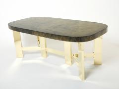 Belgian brutalist resin and brass dining table 1970 - 4506846