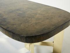 Belgian brutalist resin and brass dining table 1970 - 4506847