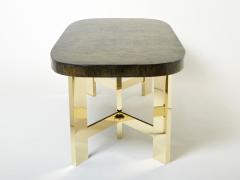 Belgian brutalist resin and brass dining table 1970 - 4506848