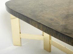 Belgian brutalist resin and brass dining table 1970 - 4506850
