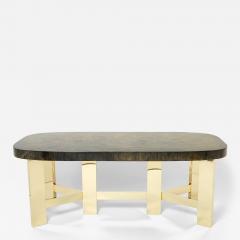 Belgian brutalist resin and brass dining table 1970 - 4575817