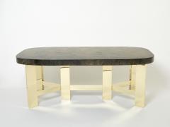Belgian brutalist resin and brass dining table 1970 - 4575818