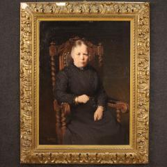 Belgian lady portrait painting dated 1920 - 4324293